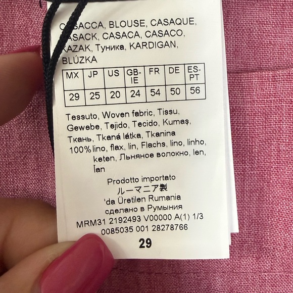 Marina Rinaldi FRISBEE Rose-Pink 100% Linen Scoop-Neck Tunic - 20 NWT - Picture 6 of 7